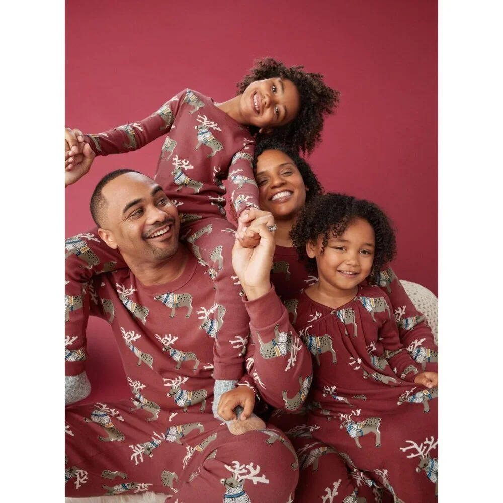 Tea Collection Adult Pajama Set Swedish Reindeers Womens Size XS